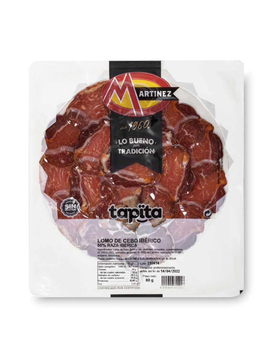 Lomo de Cebo Ibérico 50% Raza Ibérica 80Gr